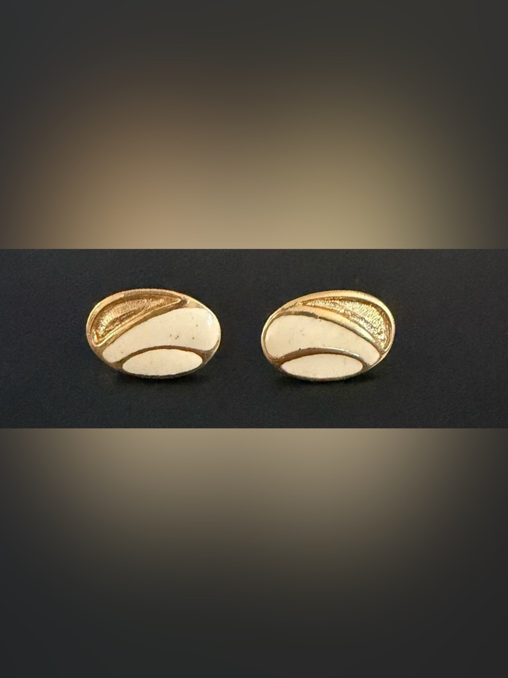 Vintage Napier Gold-Tone Oval Stud Earrings - Classic Women’s Jewelry